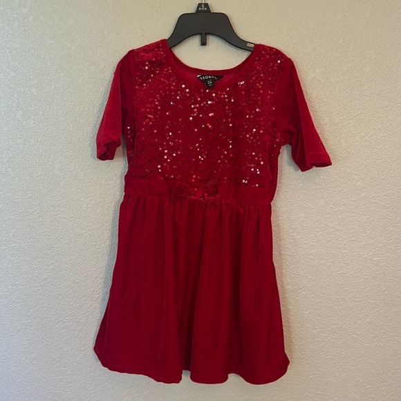 George Other - Girls fancy red dress with sequins size 6/6x.